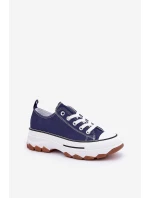 Nízké Dámské Tenisky Na Platformě Tmavě Modré model 21683095 - EVENTO