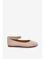 Eko Zamszowe Baleriny Z Paskiem I Klamrą Beżowe Deomira Eko Zamszowe Baleriny Z Paskiem I Klamrą Beżowe Deomira