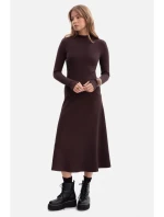 B299 Rebrované midi šaty s asymetrickým pásom - tmavá čokoláda B299 Rebrované midi šaty s asymetrickým pásom - tmavá čokoláda