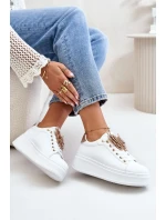 Dámske tenisky na platforme s motýľom bielo-zlaté Naritevia Dámske tenisky na platforme s motýľom bielo-zlaté Naritevia