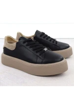 Dámské kožené sportovní polobotky na platformě černé model 21955899 - FILIPPO