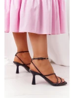 Sandály Na Podpatku Se špičkou  Černé model 21552776 - S.Barski