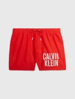 Pánske stredne dlhé plavecké šortky so šnúrkou KM0KM00794 XNE Red - Calvin Klein
