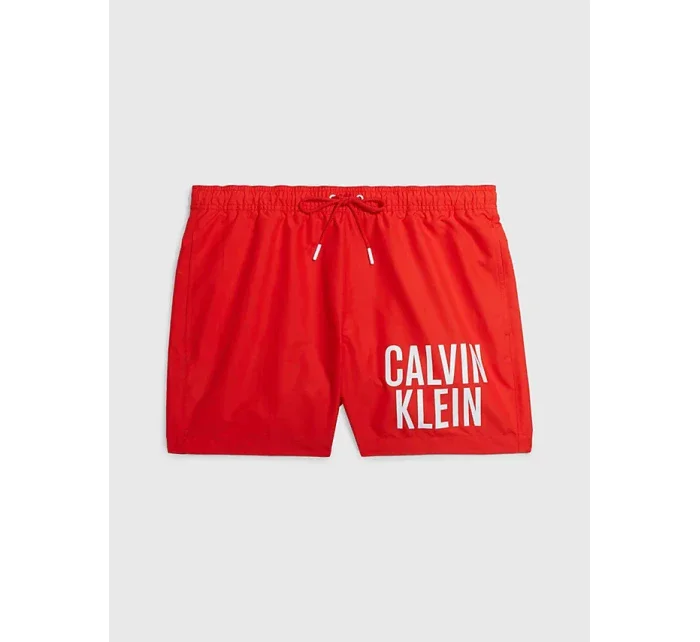 Pánske stredne dlhé plavecké šortky so šnúrkou KM0KM00794 XNE Red - Calvin Klein