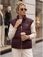 Kamizelka damska pikowana ze stójką bordowa model 22354112 - FashionStreet