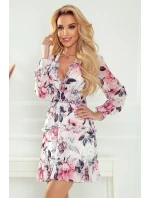 Dámské šifonové šaty se vzorem  volánky a širokou gumou model 18420027 - numoco