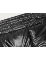 Čierno-béžová hrubšia obojstranná dámska zimná bunda (V768g)