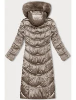 Dlhá zimná bunda s kapucňou S'west v béžovej farbe (B8198-12)
