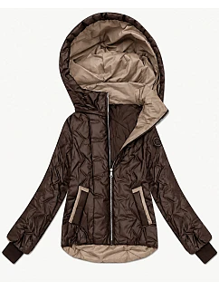 Dámská prošívaná bunda s čokoládová model 22403145 - S'WEST