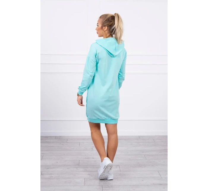 Šaty s kapucí v mátové barvě Šaty s kapucí v mátové barvě