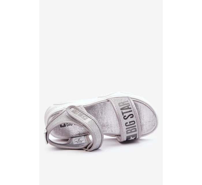Dziecięce Sandałki Na Rzep Big Star LL374194 Srebrne