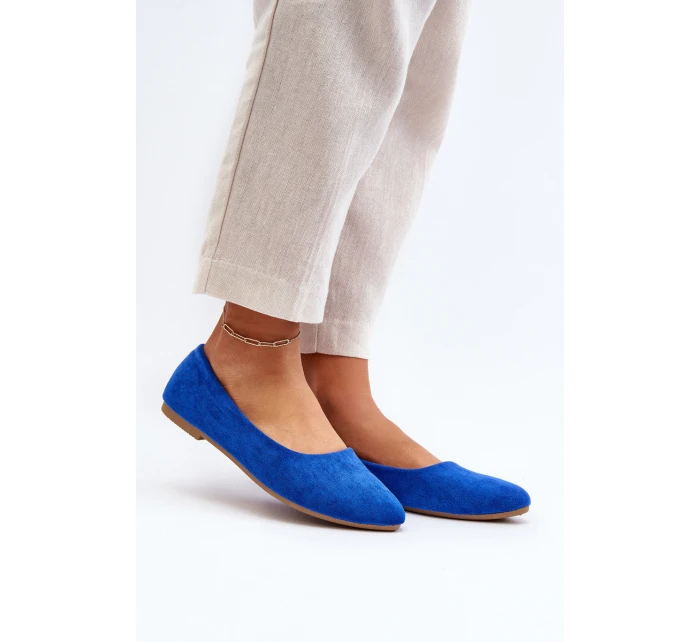Dámské modré semišové baleríny model 21651619 - EVENTO