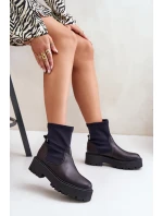 Zazoo 2947 Wsuwane Botki Damskie Ze Skóry Naturalnej Czarne