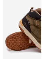 Dětské turistické boty na suchý zip tmavě zelené model 21744855 - Boto Dětské turistické boty na suchý zip tmavě zelené model 21744855 - Boto