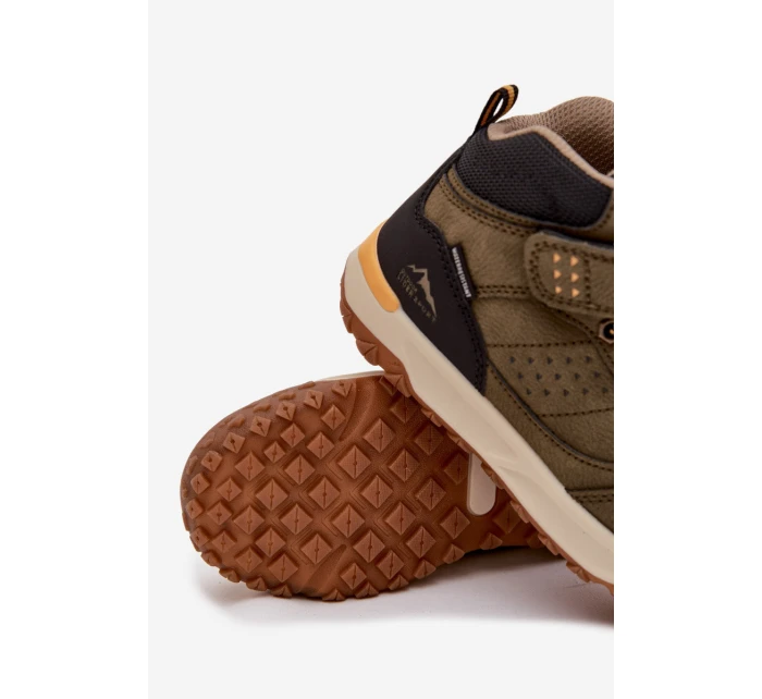 Dětské turistické boty na suchý zip tmavě zelené model 21744855 - Boto Dětské turistické boty na suchý zip tmavě zelené model 21744855 - Boto