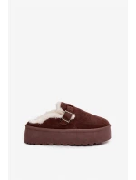 Ženské Sněhule S Kožešinou A Přezkou Na Platformě Čokoládové model 21757740 - Boto