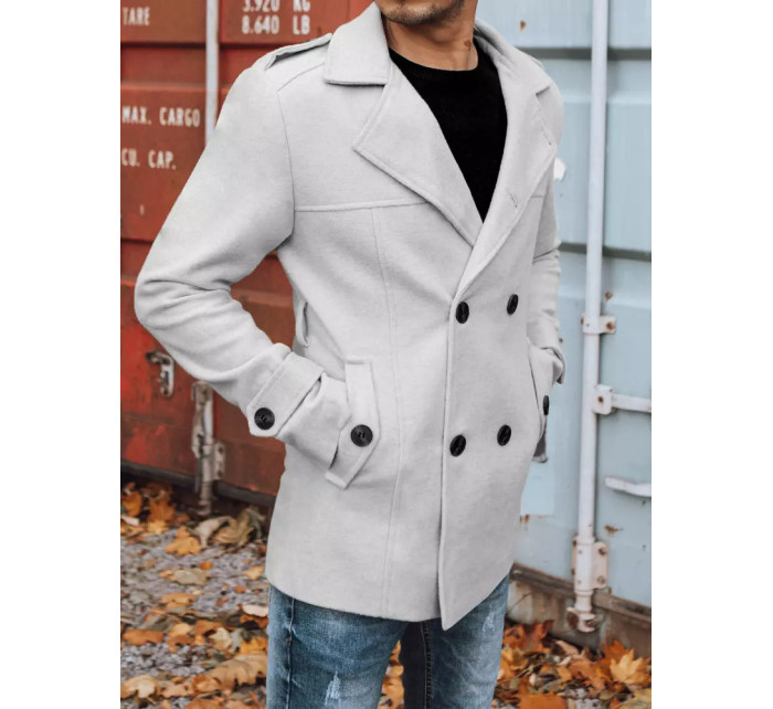 Pánsky dvojradový kabát, svetlosivý Dstreet CX0421z