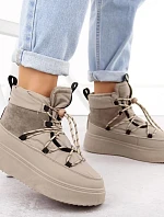 Dámske snežnice na platforme WOL280B Beige - Potocki