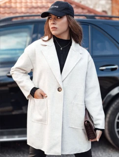 Dámský oversize kabát ve tvaru rybí kosti béžový Dstreet model 21981922 - FashionStreet