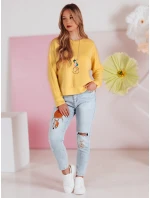 Dámska oversize maslová mikina s NUBISS žltá FashionStreet RY2798