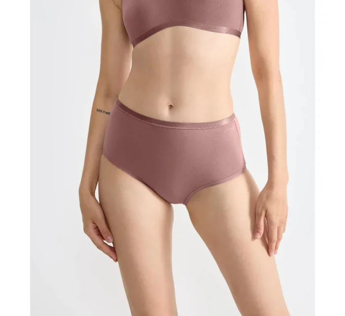 Dámske bavlnené nohavičky s vysokým pásom GO Daily 3P - BROWN - svetlohnedá 1141 - SLOGGI Dámske bavlnené nohavičky s vysokým pásom GO Daily 3P - BROWN - svetlohnedá 1141 - SLOGGI