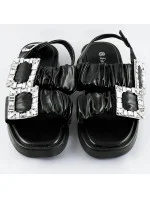 Černé dámské sandály se zirkony model 17360264 - Mix Feel