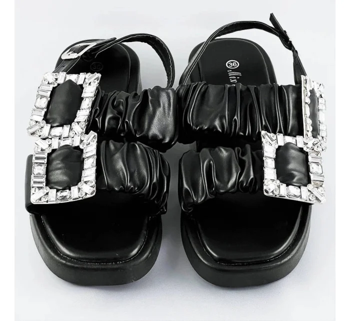 Černé dámské sandály se zirkony model 17360264 - Mix Feel