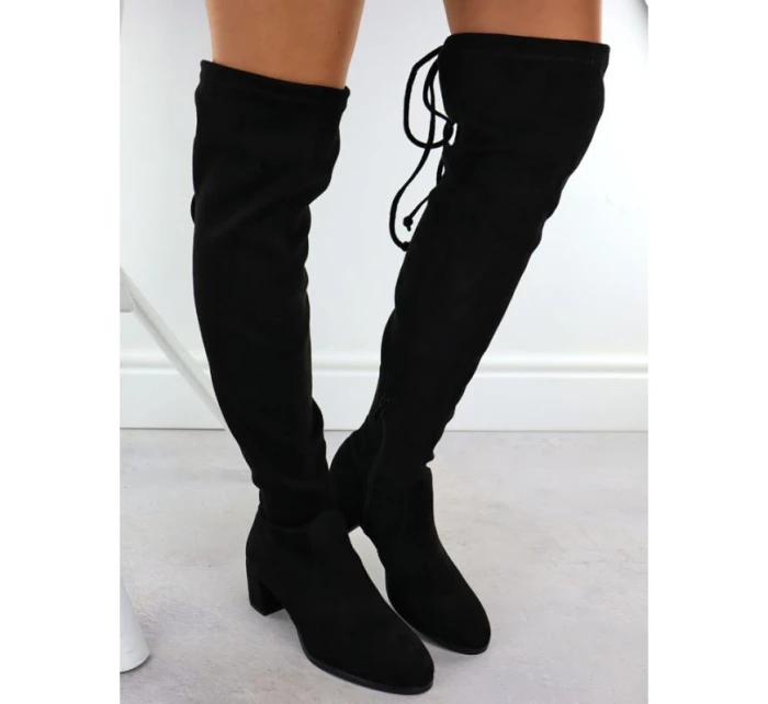 Dámske zateplené čižmy nad kolená čierne Sergio Leone KZ25413