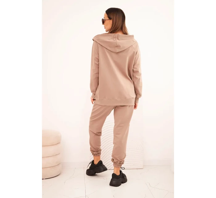 Dámský bavlněný komplet s kapucí a zipem fango