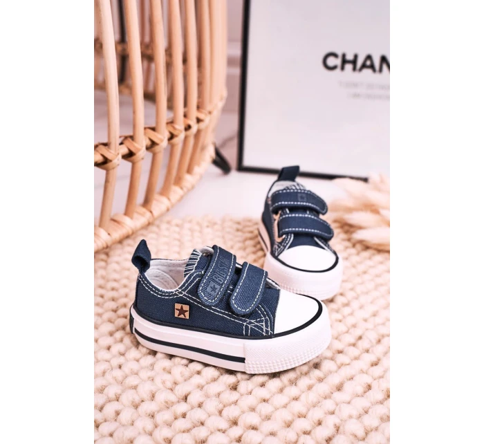 Dziecięce Trampki Na Rzepy BIG STAR HH374201 Granatowe