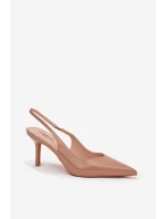 Lakované lodičky na jehlovém podpatku tmavě béžové Phelia Lakované lodičky na jehlovém podpatku tmavě béžové Phelia