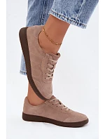 Dámske semišové kožené tenisky Vinceza 79635 beige