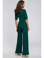 S243 Elegantný overal so zaväzovaním za krkom - zelený