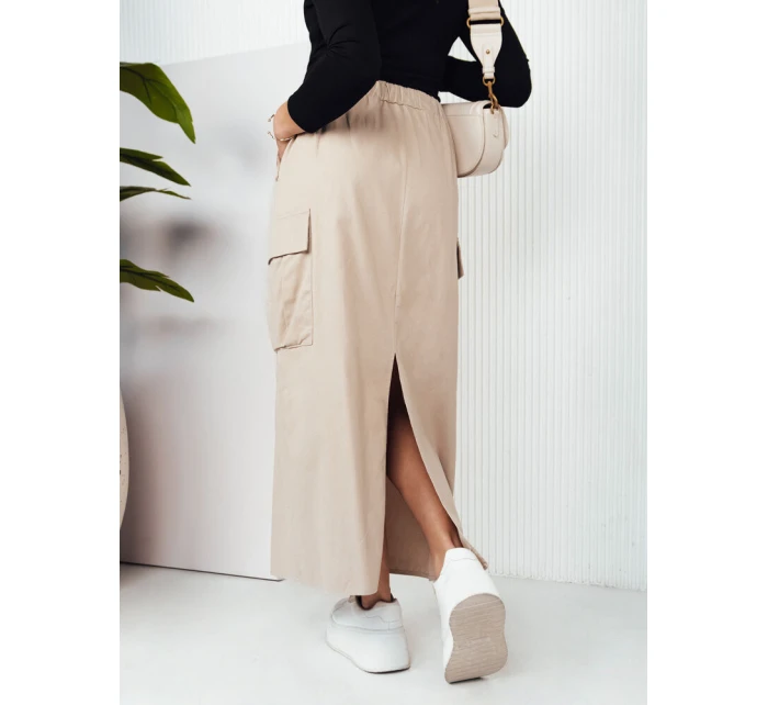 maxi sukně světle béžová Dstreet model 21975230 - FashionStreet