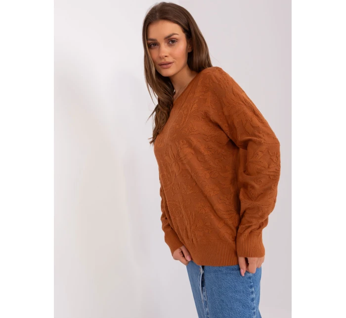 Sweter AT SW model 18884792 jasny brązowy - FPrice Sweter AT SW model 18884792 jasny brązowy - FPrice