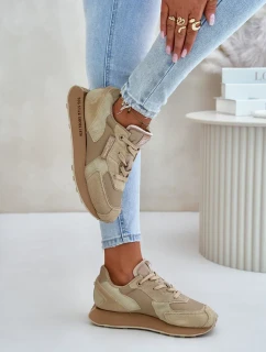 Dámske kožené tenisky Big Star Hi-Poly System Beige