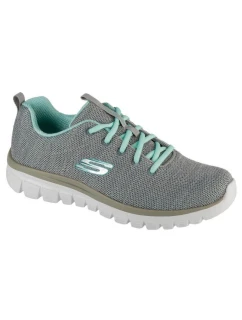 Dámska športová obuv Twisted Fortune W 12614-GYMN Grey with Turquoise - Skechers
