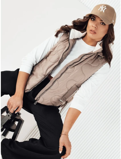 Dámská prošívaná vesta béžová Dstreet model 21974276 - FashionStreet