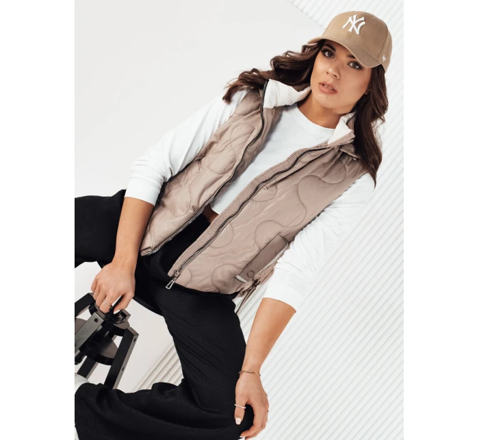 Dámská prošívaná vesta béžová Dstreet model 21974276 - FashionStreet