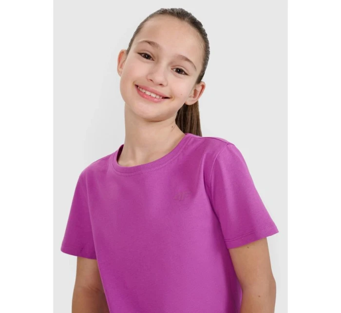 Dievčenské jednofarebné tričko 4F 4FJWSS25TTSHF2177-50S