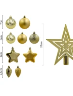 DEKORATÍVNE PLASTOVÉ OZDOBY BEZPEČNÉ 40KS ZLATÁ SĽUDA