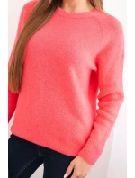 Dámsky detský sveter z alpaky s dlhými rukávmi ružovej farby Dámsky detský sveter z alpaky s dlhými rukávmi ružovej farby