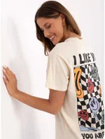 Tričko model 20941886 světle béžové - FPrice Tričko model 20941886 světle béžové - FPrice