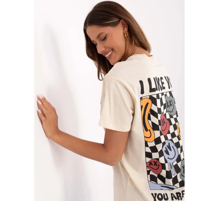 Tričko model 20941886 světle béžové - FPrice Tričko model 20941886 světle béžové - FPrice