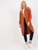 Dámsky sveter LO SW LK 3001 kardigan.82P tmavo oranžový