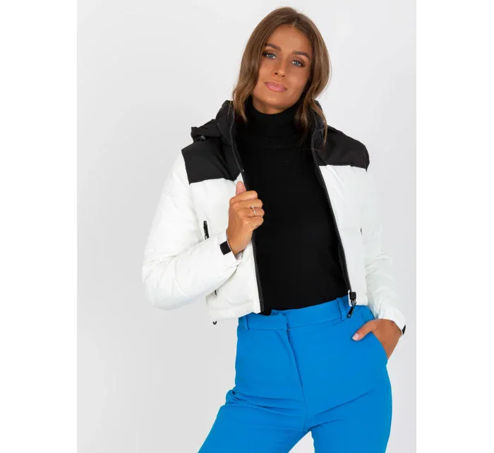 Dámska bunda NM KR D2 3825 68P biela a čierna