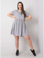 Väčšie šedé melanžové bavlnené šaty