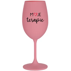 MOJE TERAPIE - růžová sklenice na víno 350 ml MOJE TERAPIE - růžová sklenice na víno 350 ml
