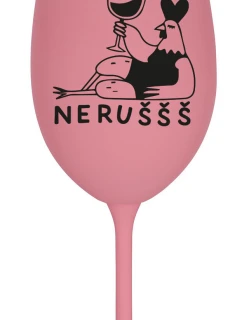 NERUŠŠŠ - růžová sklenice na víno 350 ml