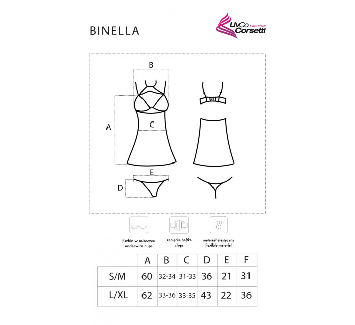 Elegantní košilka Binella - LivCo Corsetti